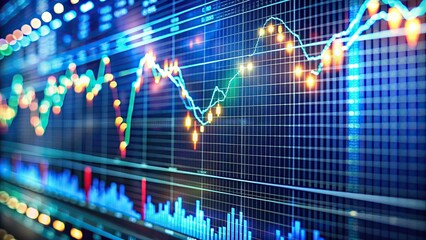 Real-time stock market graphs streaming digitally