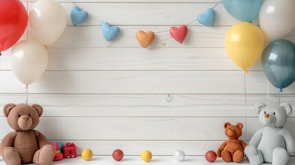 Obraz premium Birthday Party Decorations: Heart-Shaped Balloons