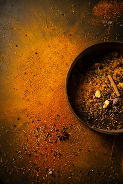 Spices on a surface 