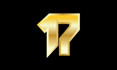 Number Gold 3D Elegant Modern Logo
