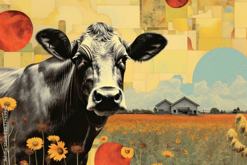 Wall mural Summer farm life - Generative AI