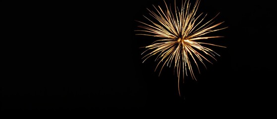 fireworks explosion wallpaper with sparkling golden lights on a dark background