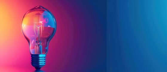 light bulb illustration wallpaper on a gradient blue and purple background