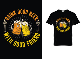 Beer glass typography t-shirt design