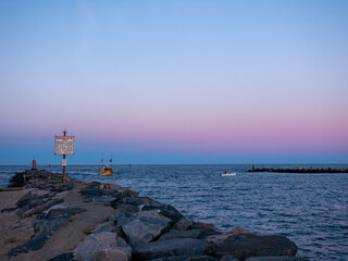 Rudee Inlet Rock Jetty at Dawn at the Virginia Beach Oceanfront