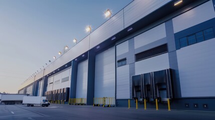 modern warehouse exterior view