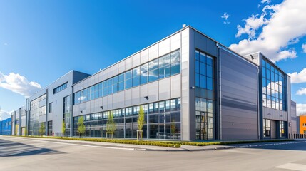 Obraz premium modern warehouse exterior view