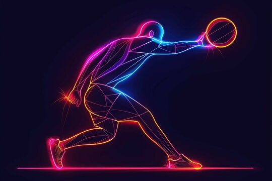 Neon line style discus thrower