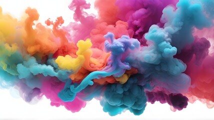 Obraz premium wallpaper de humo de colores vibrantes y formas abstracas
