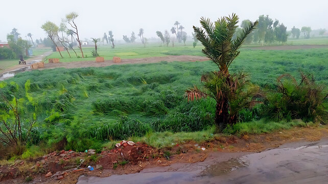 rice field in the morning  environment Kath 