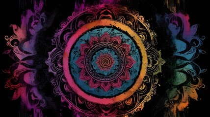 background estilo grunge de mandalas 