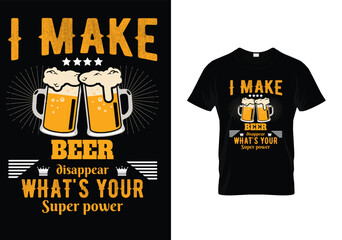 Beer glass typography t-shirt design