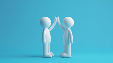 HighFive Two figures giving a highfive, symbolizing teamwork and success