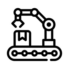 robot arm line icon