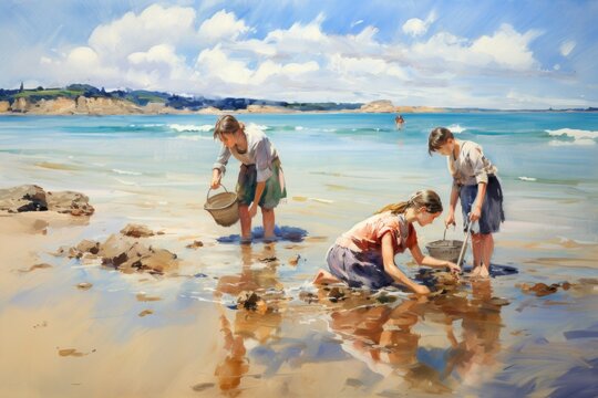 Summer beachcombing - Generative AI