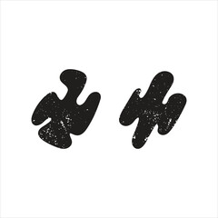 Abstract Rustic Black Decorative Fluid Element