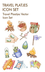 Travel plaatjes logo vector Icon set 
