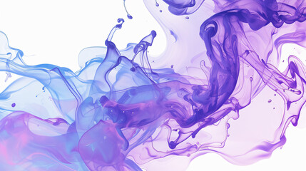 Fototapeta premium Abstract Blue and Purple Ink Swirls for Art and Design