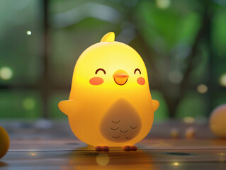 Cute Yellow Chick with Copy Space Text for Children's Books and Illustrations