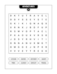 Words search puzzle game of for preschool kids activity worksheet colorful printable version. Vector Illustration.
