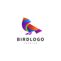 colorful bird logo design illustration