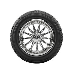 Obraz premium car wheel isolated on white background