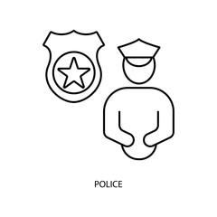 police concept line icon. Simple element illustration. police concept outline symbol design.