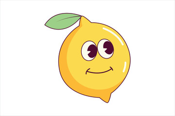 Cute Lemon Flat Sticker Design