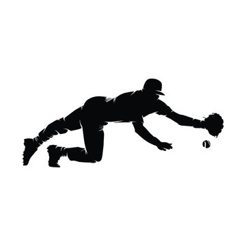 recommend clip art: baseball catcher player silhouette vector template