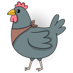 hen is walking alone looking for her chicks