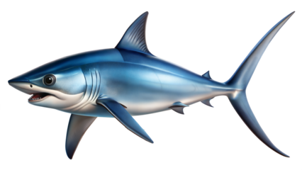 Thresher Shark Image Isolated on White Background
