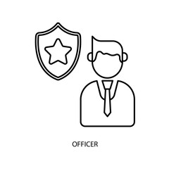 officer concept line icon. Simple element illustration. officer concept outline symbol design.