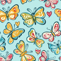 cute butterfly seamless pattern