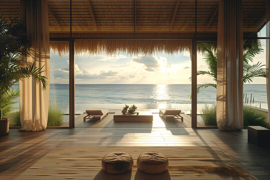 Exquisite beachfront villa harmonizing with nature's beauty in the idyllic Maldives, blending luxury with serenity.