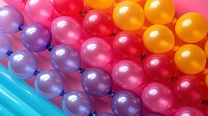 Fototapeta premium Color Carnival: Balloons and Tubes Create a Festive Flair