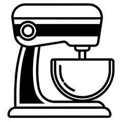 black and white icon of mixer blender