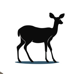 Vector logo silhouette deer