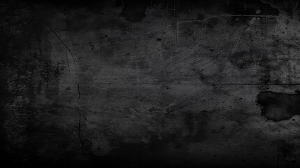 Black background vector illustration with vintage distressed grunge texture and dark gray charcoal color paint, black stone, cement or concrete wall
