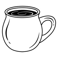 A cup of coffee or tea black doodle.	
