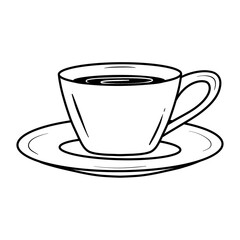 A cup of coffee or tea black doodle.	
