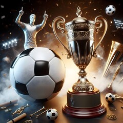 Fototapeta premium soccer ball with cup