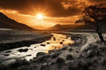 Obraz premium Sunsets - Generative AI