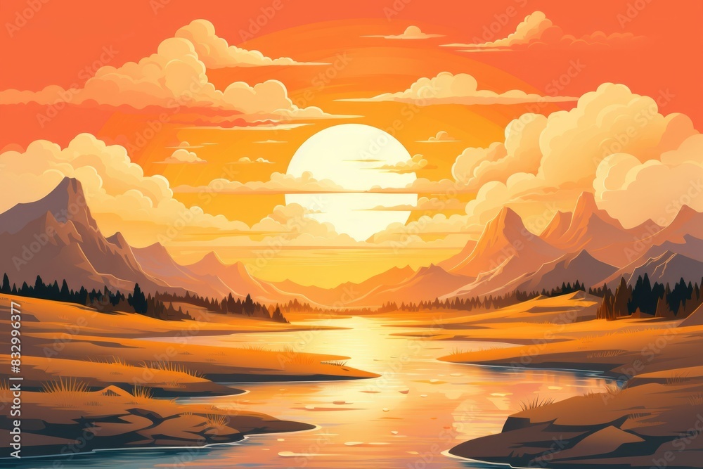 Canvas Prints Sunsets - Generative AI