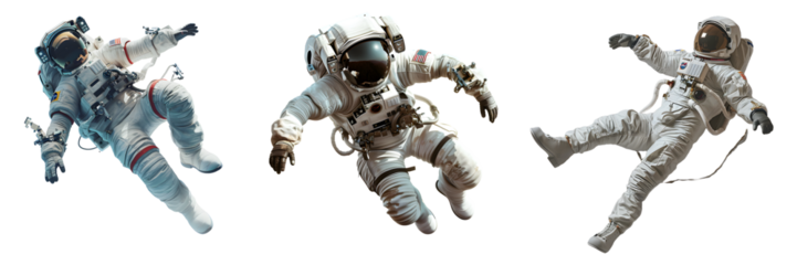 astronaut in space suit isolated on a transparent PNG background, white background , cut out, clipping path, Generative Ai