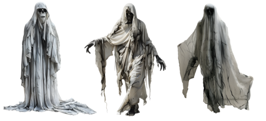 ghost isolated on a transparent PNG background, white background , cut out, clipping path, Generative Ai