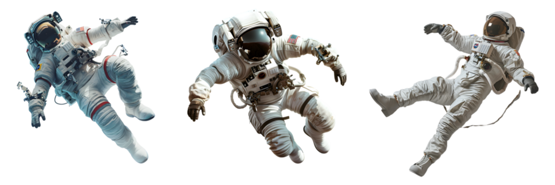 astronaut in space suit isolated on a transparent PNG background, white background , cut out, clipping path, Generative Ai