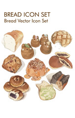 Bread logo vector Icon set