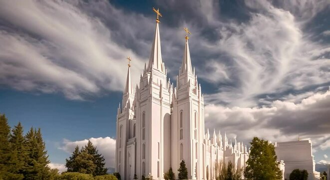 The Church of Jesus Christ of Latter-day Saints Temple in Salt Lake City, USA.
