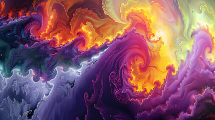 Obraz premium Vibrant Abstract Swirling Energy Art