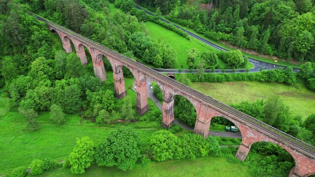 Himbaechel viaduct, Erbach-Hetzbach, near Michelstadt, built in 1880, Germany.